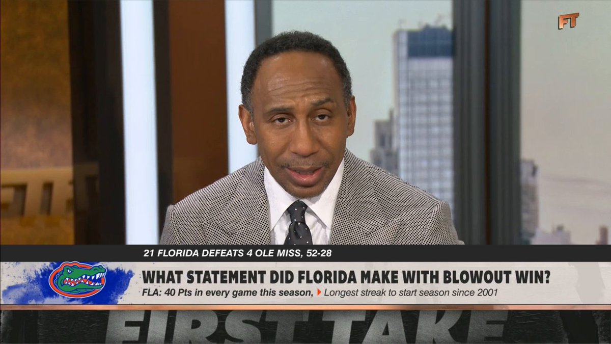 .Stephen A Smith believes Ole Miss’ loss to the Gators could result in Trinidad Chambliss not winning the Heisman 😬