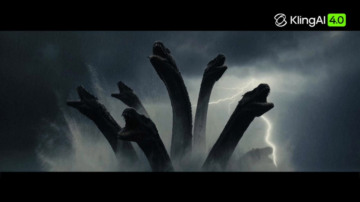 damn.. the moment the sea opens up still gets me I made this Odyssey-style epic trailer from my laptop.. a war galley, a storm and a seven-headed sea monster, all generated with Kling 4.0 here's how (sound on 🔊)