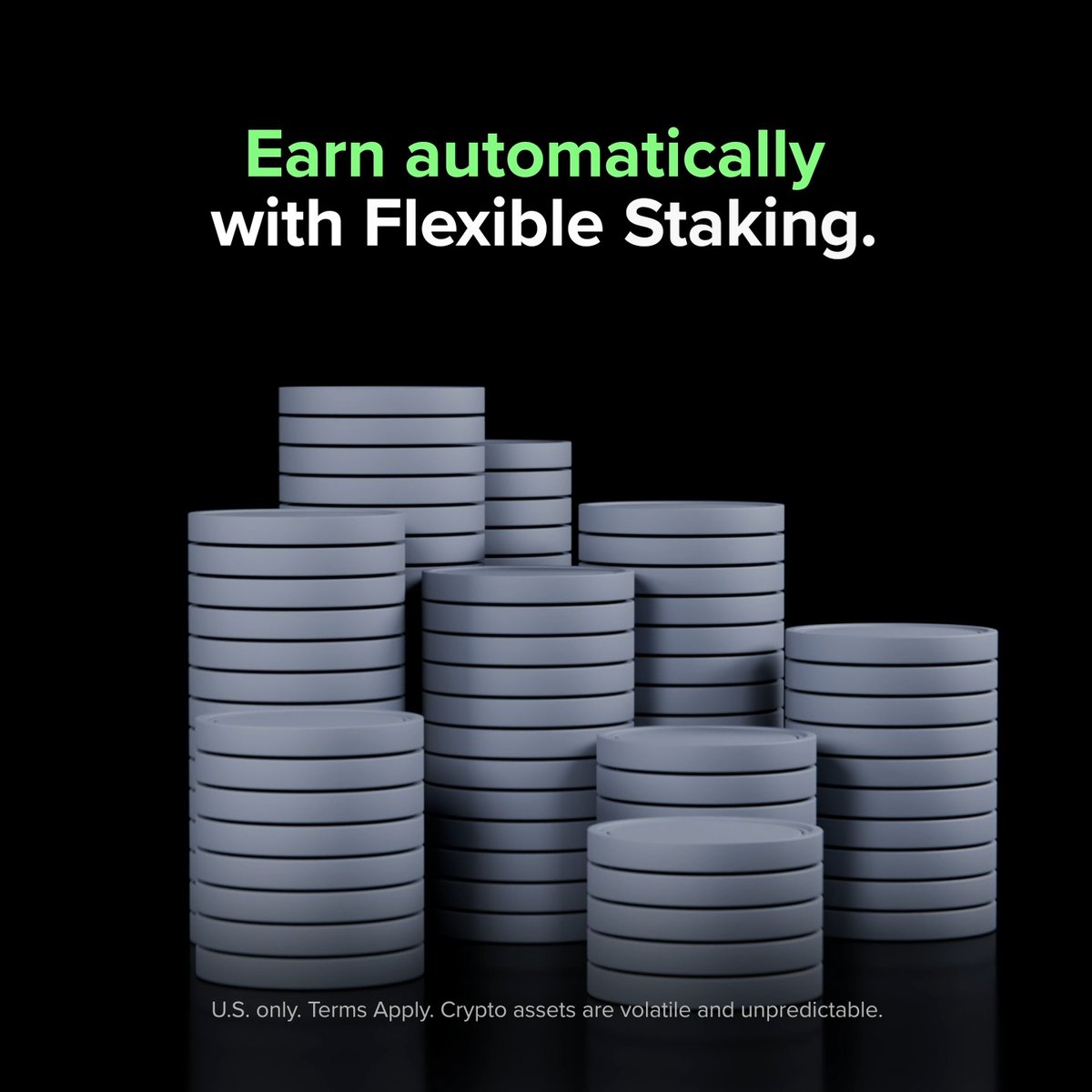 Hold crypto → Earn staking rewards. Flexible staking is THAT easy. 🟢 Earn rewards while you hold 🟢 Move your funds when you’re ready 🟢 Zero lock-up periods Start earning with Flexible Staking on Uphold 📲 U.S. only. Terms Apply. Crypto assets are volatile and unpredictable.