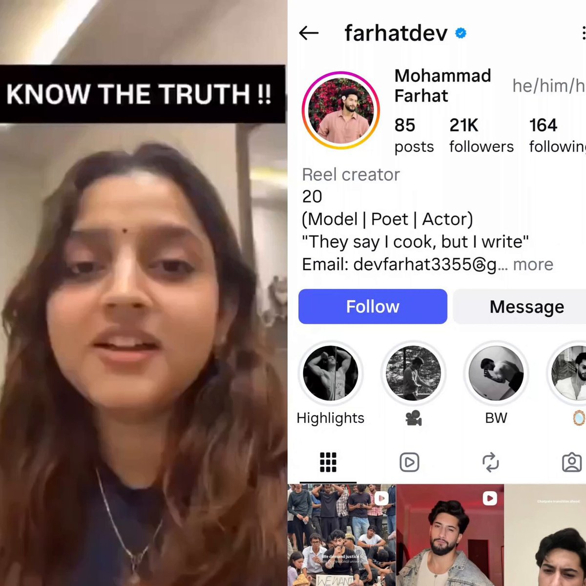 LPU STUDENT RAISES SERIOUS QUESTIONS An LPU student, Ramya Mishra, has shared a video making allegations about influencer Farhat Dev and the events at the university’s DSW office. According to her account, Farhat allegedly escalated tensions among students and was allegedly present when student trophies were damaged. These are claims made by the student, not independently verified facts.