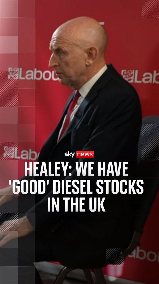Chancellor John Healey has said the UK has 'good' diesel stocks in an interview with Ed Conway. Watch the full interview: