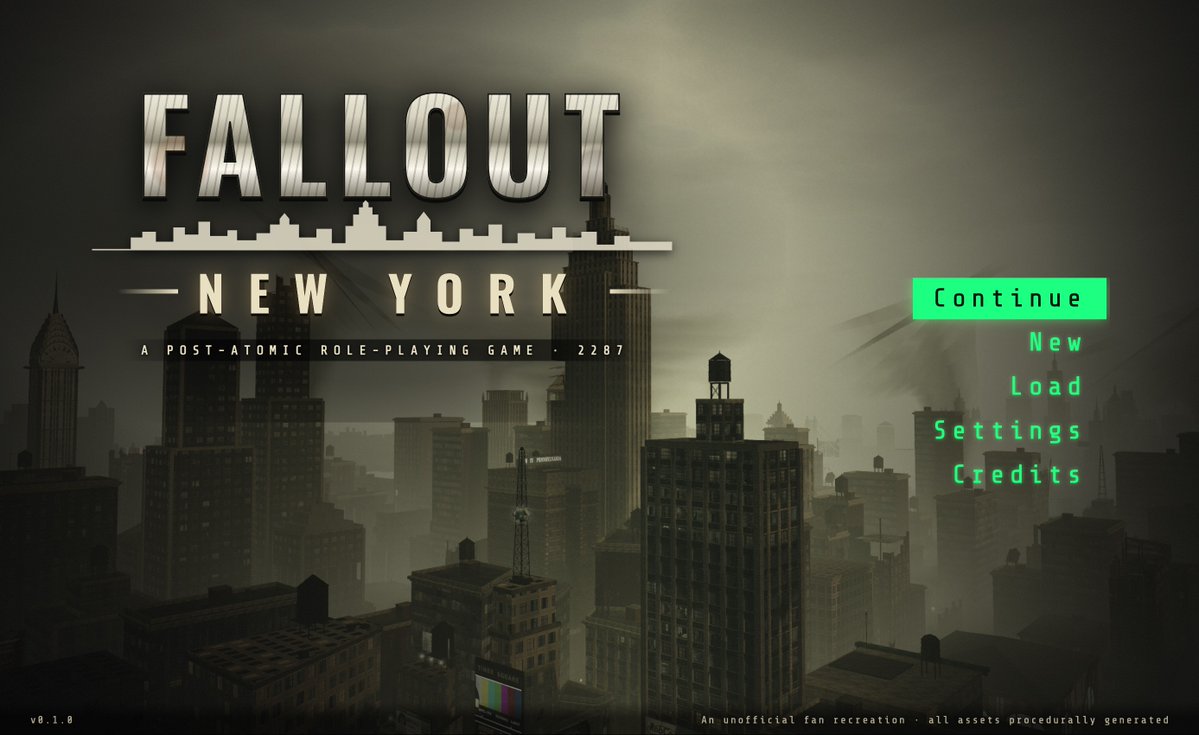 Fallout: New York, a full Fallout game you play in your browser, built with Claude Opus 5.5. Quests. Dialogue trees. V.A.T.S. A working Pip-Boy. Zero texture files. Zero sound files. Every building, weapon, face and sound is generated by code.