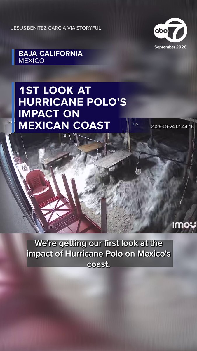 Destructive waves surged into a hotel’s restaurant in Playa Azul as Hurricane Polo lashed the Pacific coast of Mexico. Polo has been skirting the Pacific coast of Mexico and is expected to make landfall in Baja California on Wednesday, September 30.