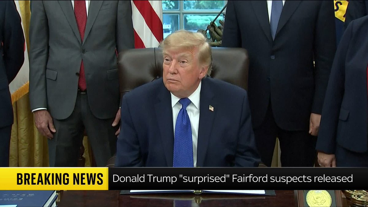 BREAKING: Donald Trump has said he is "surprised" that five men arrested in the UK on suspicion of terror offences have been released on bail. When asked if Iran is involved, the US president responded: "I know the answer, I can be very specific, but I'd rather not say."