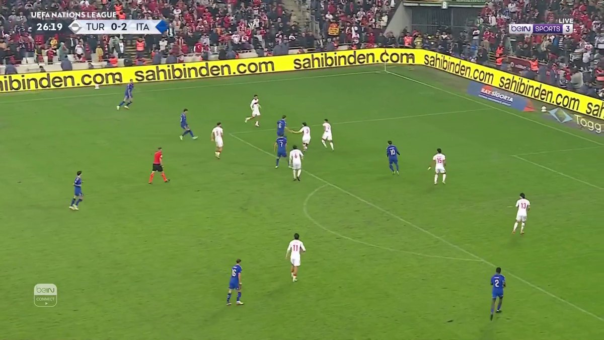 هدف ثالث للمنتخب الإيطالي عن طريق مايكل كايودي #دوري_الأمم_الأوروبية
