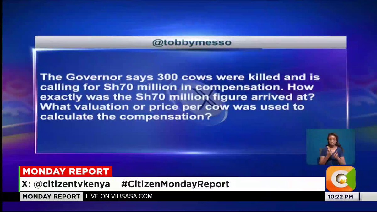 Governor Jonathan Lati Lelelit explains the Ksh.70 million compensation for 300 cows killed in Samburu County #CitizenMondayReport