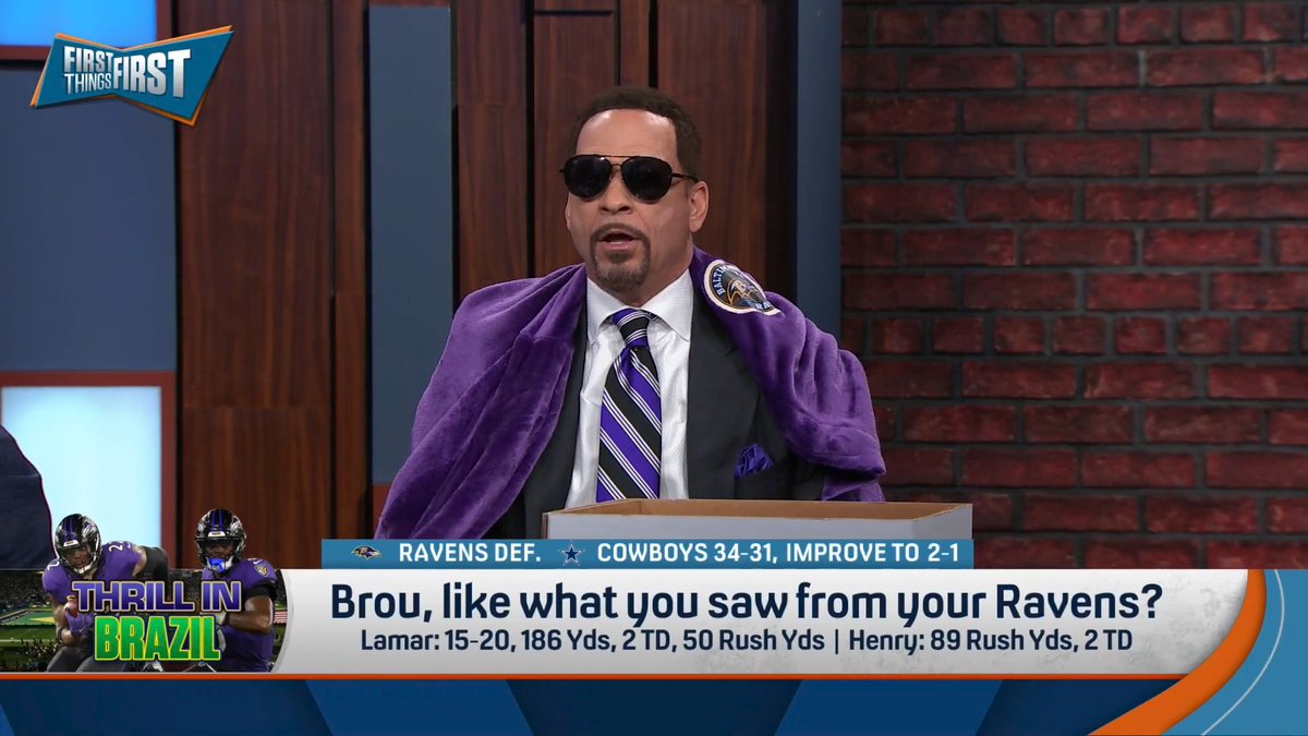 .Chris Broussard like what he saw from his Ravens? “No, I’m not happy about that… I’M ECSTATIC! OH MY! I’M WALKING ON AIR! I’M ON CLOUD 9! I’M JUMPING FOR JOY!… THE BOX! And a shovel… You need a shovel when you bury things.” 😎📦