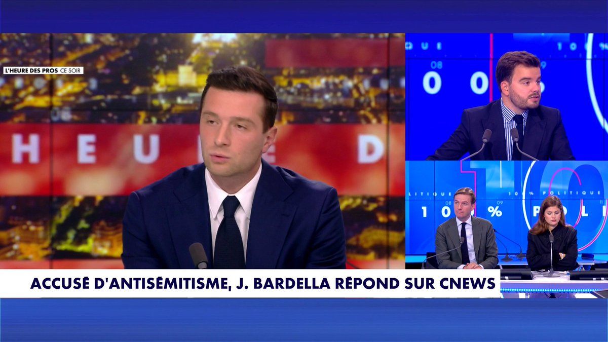 Jules Torres : «L’information de la soirée, c’est quand même que Jordan Bardella dépose plainte en diffamation», dans #100Politique Toute l'info est à retrouver sur