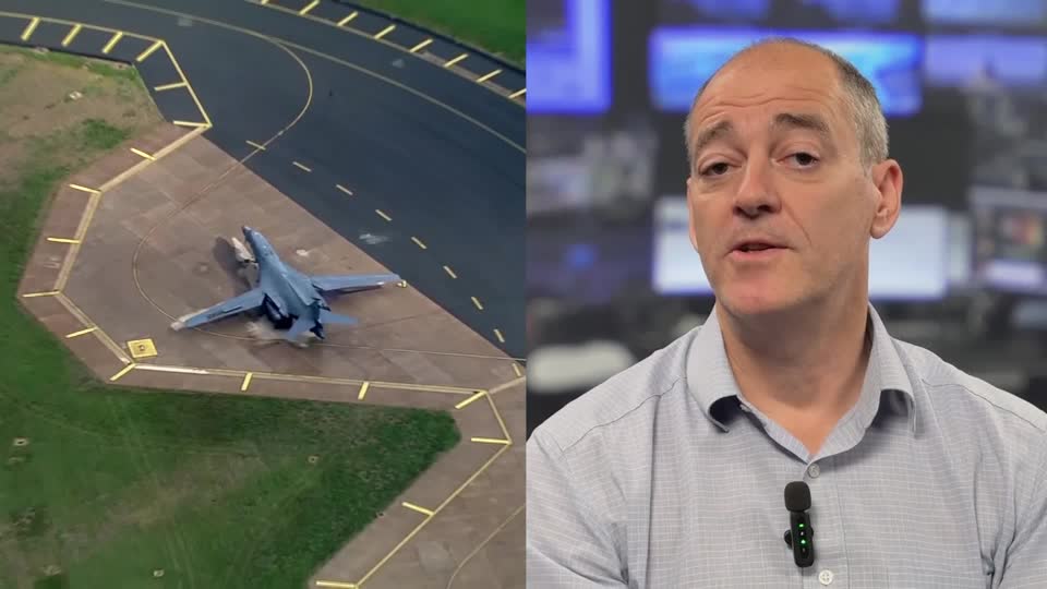 British police released on bail five men detained on suspicion of explosives and terrorism offenses near a Royal Air Force base used by the US to strike Iran. Michael Holden has more