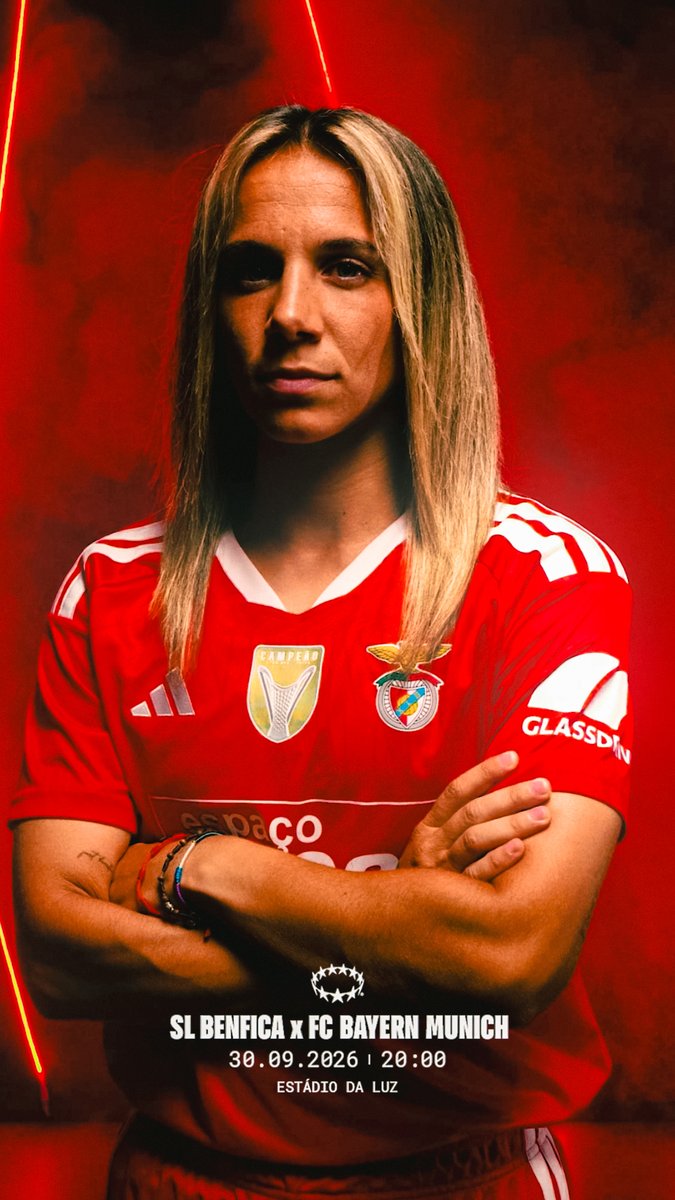A Europa joga-se na Luz! 💫 Quarta-feira, Benfica x Bayern, às 20h00. Vem apoiar! 🔴 🎟️ Bilhetes em #SLBenficaFem | #UWCL