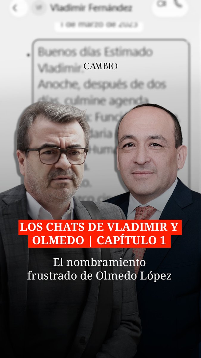 ¿Qué papel tuvo Vladimir Fernández en la llegada de Olmedo López a la UNGRD y por qué siguieron comunicándose cuando era magistrado? CAMBIO reconstruyó un año de chats del celular de López. Revelamos gestiones para conseguirle un cargo y mensajes después. 🎥 Sebastián Nohra