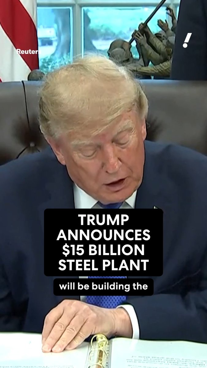 President Trump announced a new $15 billion steel plant in Minnesota with Mesabi Metallics. The deal duration is over 10 years and is projected to create 6,000 construction jobs and add over $95 billion to the US economy, according to Trump.