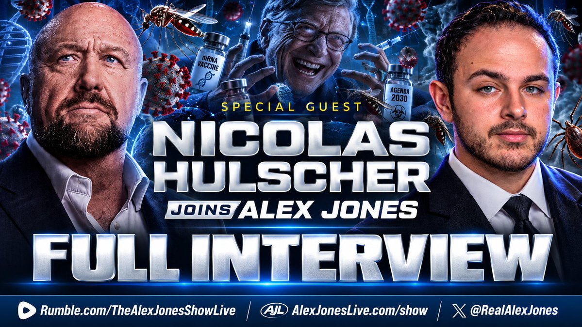 🚨BILL GATES HAS A NEW PLAN FOR GLOBAL DOMINATION— WATCH/SHARE THIS FULL INTERVIEW TO STOP HIM!!!🚨 EMERGENCY ALERT: Bill Gates Is Hyping A New Planetary Crisis / Pandemic That He Claims Could Kill A Billion People, Warns Respected Public Health Scientist & Epidemiologist Nicolas Hulscher! OTHER TOPICS: ➤Dr. Fauci's Secret Aerosolized Ebola Experiments ➤Big Pharma's Cancer Treatment Business Plan ➤The Intentional Medical Geocide Caused By mRNA Shots ➤Humanity's Cyborg Future Endgame ➤Bill Gates' Weaponized Mosquitos & Ticks To Vaccinate The Population ➤Western Governments Suppressing Anti-Cancer Compounds ➤RFK Jr.'s Successes & Failures As HHS Head & MUCH MORE! Nicolas Hulscher, MPH Alex Jones Network