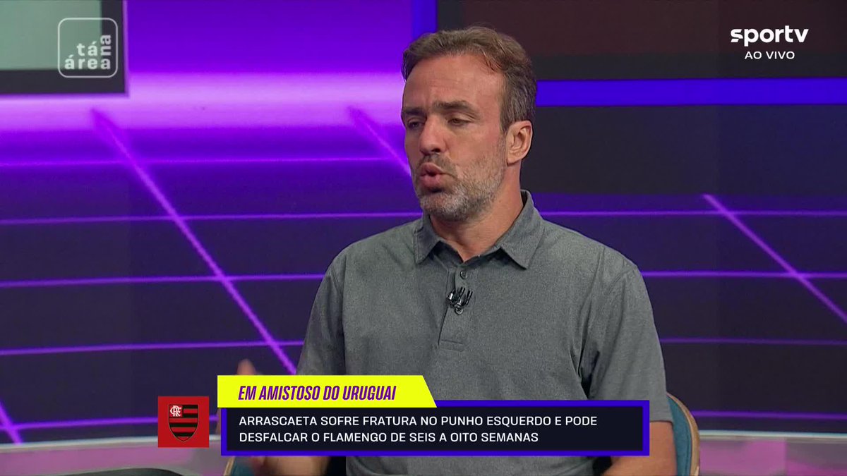 No #TáNaÁrea, Roger Flores destacou o impacto da lesão de Arrascaeta para a reta final da temporada do Flamengo. #Futebol #Flamengo #Arrascaeta