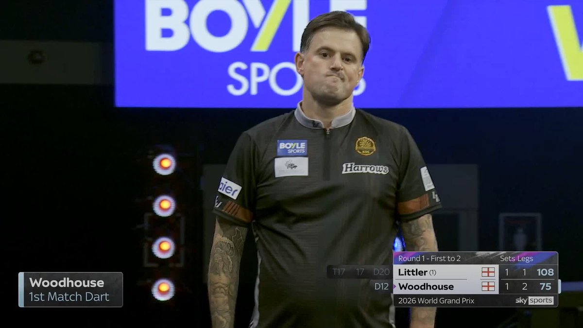 WOODHOUSE KNOCKS OUT LITTLER 😱 Defending champion Luke Littler is OUT ❌ Luke Woodhouse comes back from one set down to stun the World Champion and win 2-1! 📺 #WGPDarts | R1