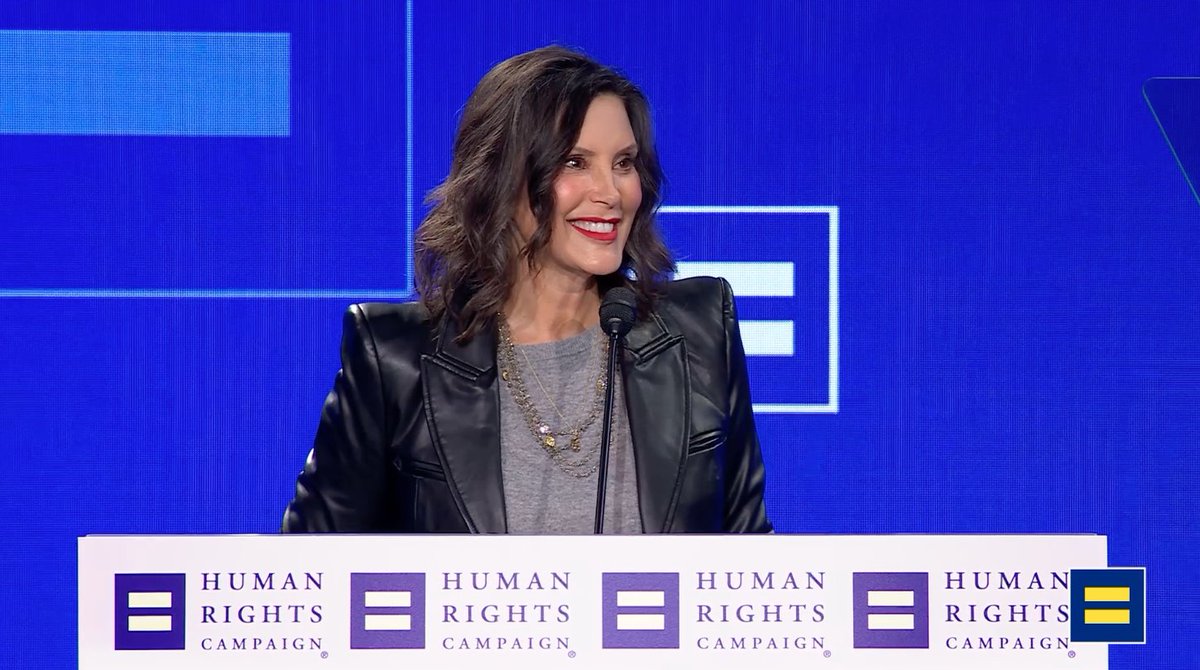 .Gretchen Whitmer at this year’s HRC National Dinner: “I’m here to tell anyone who’s listening that fighting for basic, fundamental freedoms is the right thing to do and the politically smart thing to do every single time.”