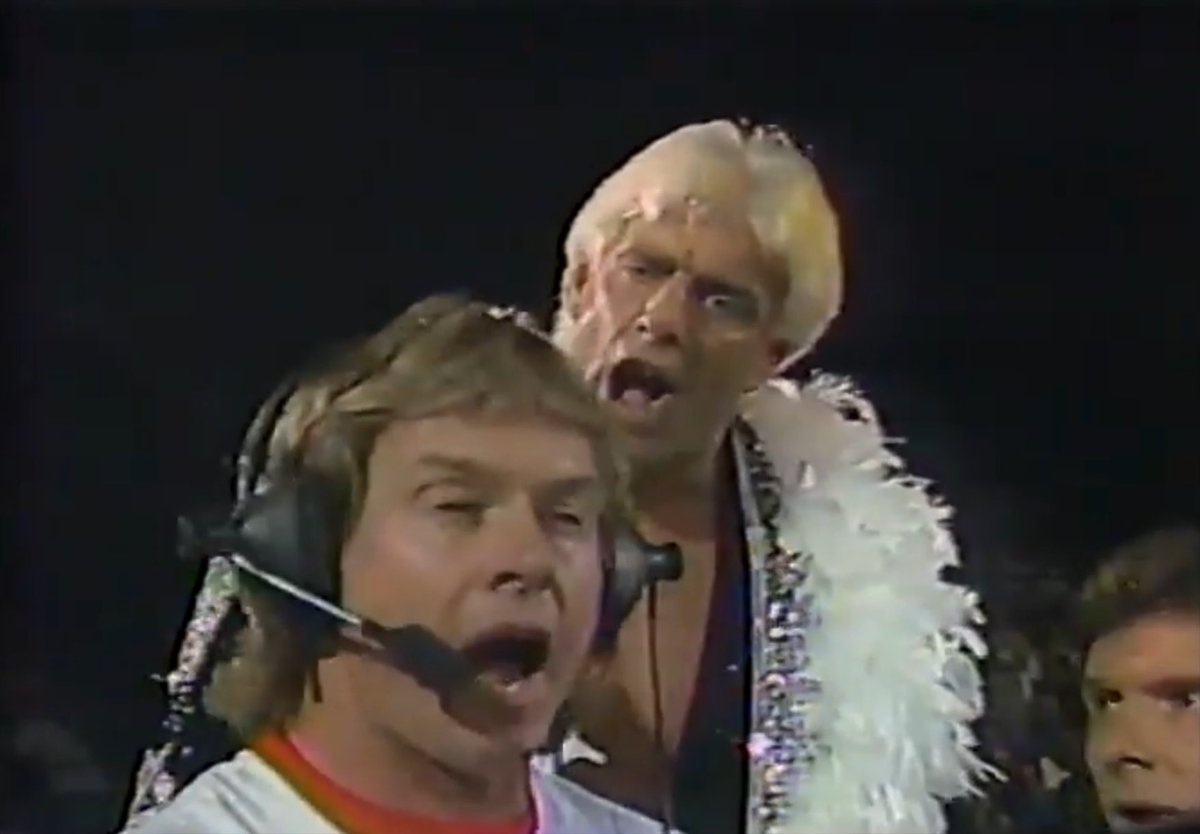 #OnThisDayInWWE 35 years ago on Superstars: Ric Flair and Roddy Piper clash in the aisle - and Vince gets caught in the middle of this melee! I loved this NWA-style violent angle - it was so rare and shocking in the WWF, especially so seeing McMahon get physical