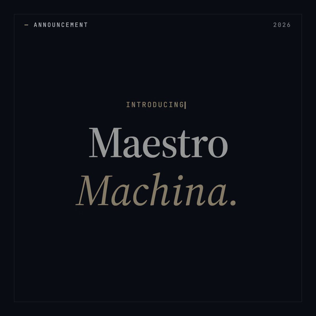 Maestro was rebuilt around agents. Not as an AI company. We don’t sell AI products. Maestro Machina is the operating layer underneath the business: -How we write software -Run departments -Keep every product detail, client conversation, and decision in one shared knowledge base Builder agents watch code quality and deployments in a loop that improves itself. Product agents sit inside design, sales, onboarding, and research. Knowledge agents make the company’s memory available to both. Humans still set the intent. Agents industrialize the work. One system. One mission. Build a financial system backed by energy and anchored by Bitcoin.