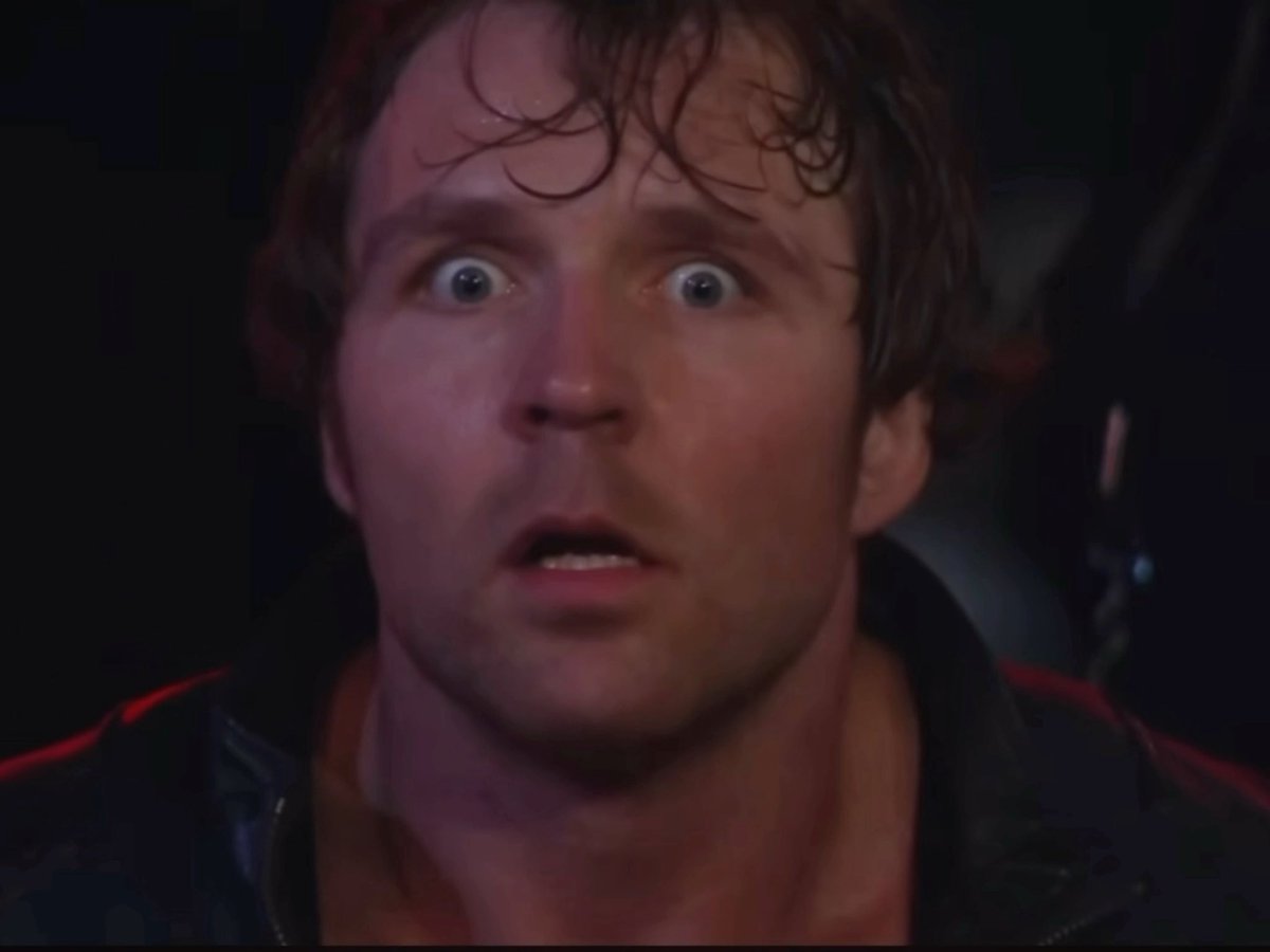 Dean Ambrose pranks Seth Rollins with green slime popping out of the Money In The Bank briefcase SETH FREAKED OUT SO BAD THAT J &amp; J SECURITY BROKE CHARACTER AND STARTED LAUGHING AT HIM MID SEGMENT 😭 12 years ago today. (2014)