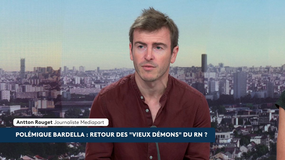 🔴🗣 "On n'est pas au-dessus des lois, on répond de notre travail, y compris devant les tribunaux", répond Antton Rouget, journaliste chez Mediapart et co-auteur de l'article sur les propos antisémites attribués à Jordan Bardella. Le président du RN a porté plainte pour diffamation