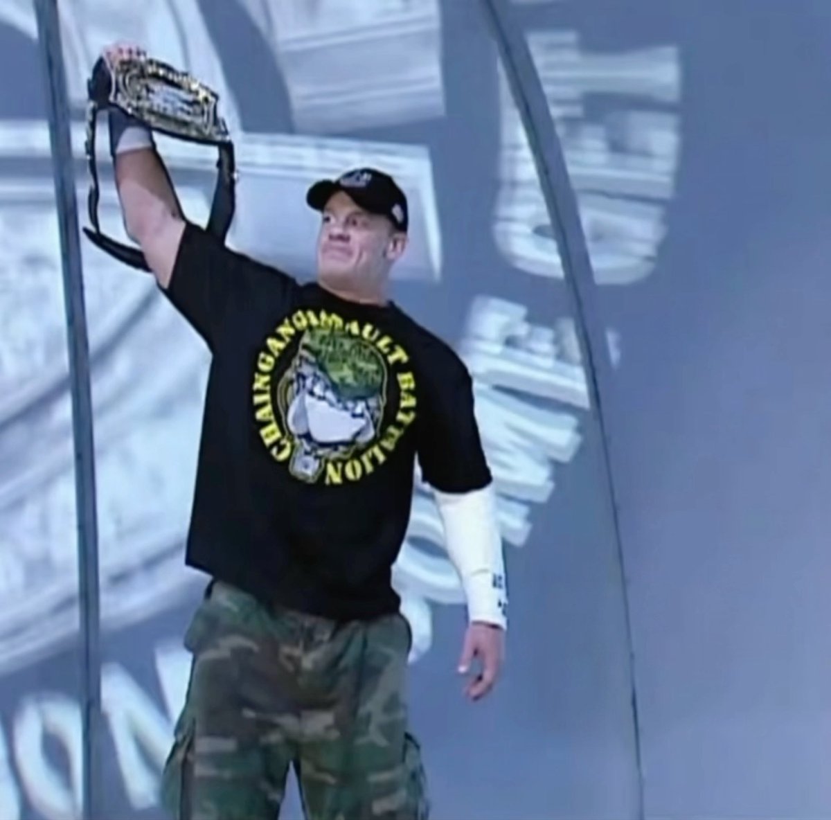 John Cena makes his return to Smackdown 20 years ago today. IT FEELS SO WEIRD TO SEE CENA WITH THE SPINNER CHAMPIONSHIP WITH THE SMACKDOWN FIST SET 🤯 Not having cable as a kid and getting to see Cena on TV was special. (2006)