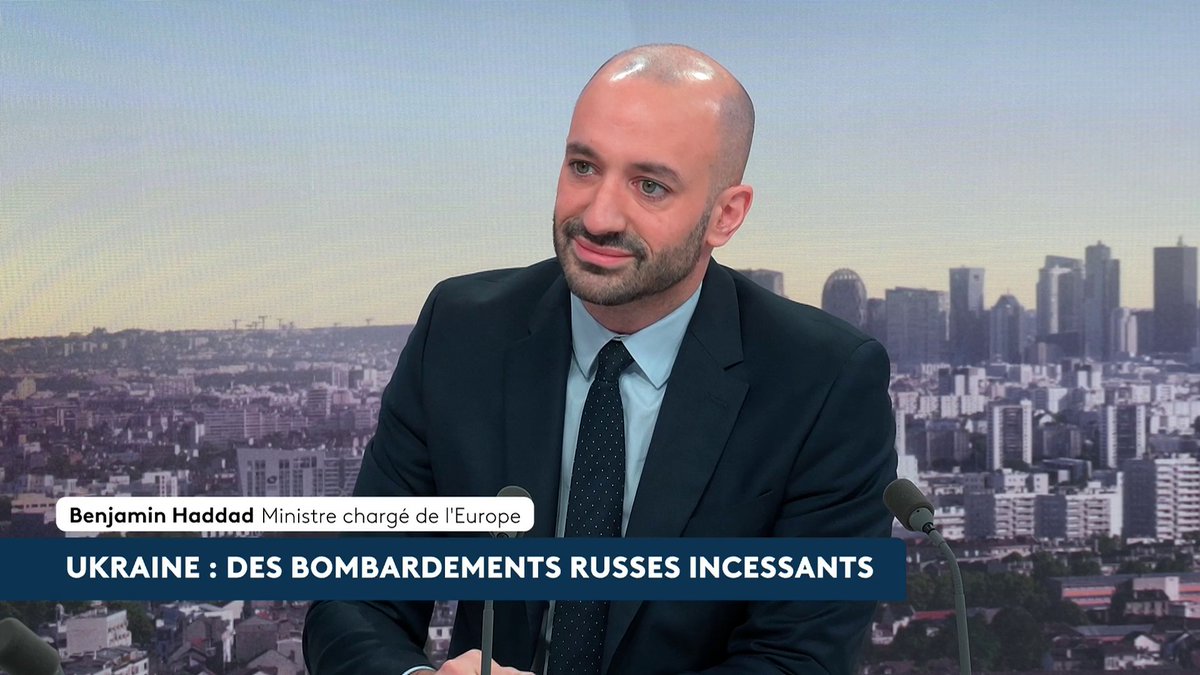 🔴 🗣 "Nous avons en ce moment une discussion avec les Ukrainiens pour envoyer des Rafale […] pilotés par des Ukrainiens", affirme Benjamin Haddad, ministre chargé de l'Europe, après les nouveaux bombardements meurtriers russes sur Kiev. #canal16