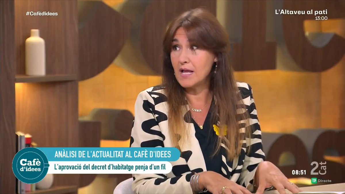 ☕ Laura Borràs 🎗 defensa que "no es pot legislar des de la ideologia" en matèria d'habitatge 🗣️ "Es tracta de buscar solucions, no de tenir ideologia" 📲