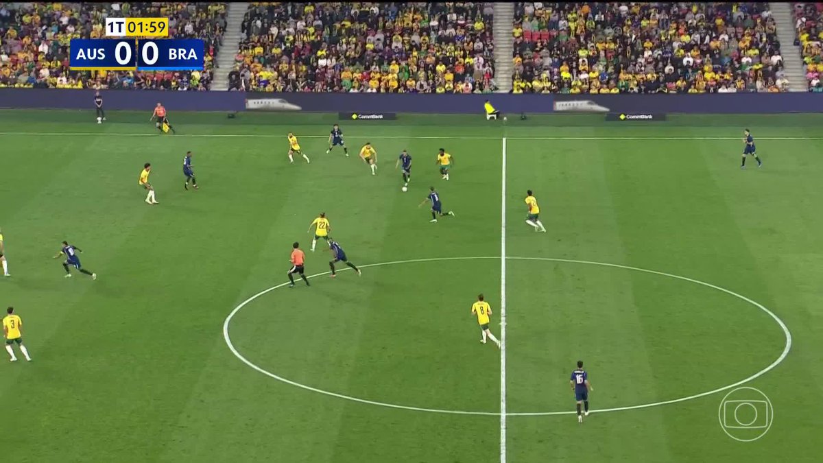 PLACAR ABERTO! Depois de bela troca de passes do Brasil, Vanderson enche o pé e estufa as redes com chute de fora da área! 🇧🇷🇧🇷🇧🇷 #brasil #australia #seleção #futebol #ge