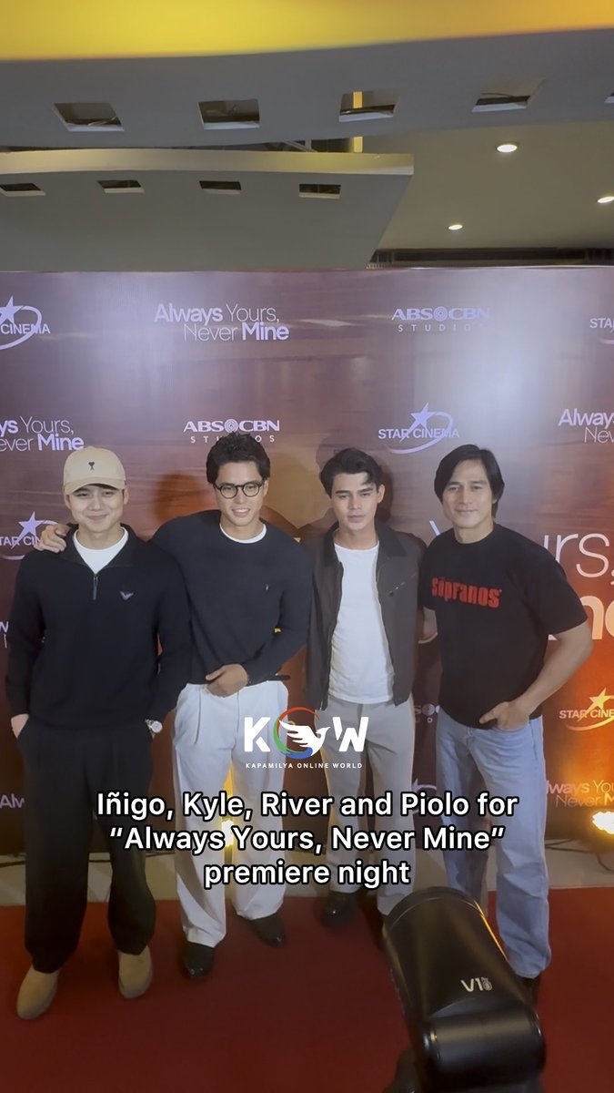 F4 Yarn?? #PioloPascual #KyleEcharri #IñigoPascual and #RiverJoseph for red carpet of #AlwaysYoursNeverMine Premiere Night #AlwaysYoursNeverMineWorldPremiere
