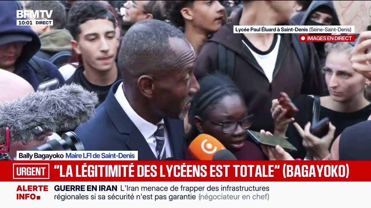 Blocage des lycées: "La violence peut être légitime" mais "chaque fois qu'on peut l'éviter c'est mieux", assure le maire LFI de Saint-Denis Bally Bagayoko