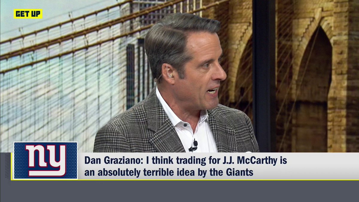 "I hate it. I think it's a terrible idea for the Giants." Dan Graziano weighs in on the Giants acquiring J.J. McCarthy 👀
