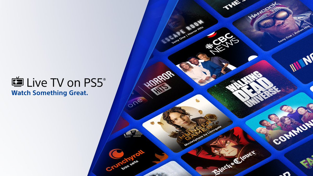 Live TV on PS5 launches in Canada today 📺 Enjoy live channels with a growing selection of movies, TV, anime, sports, news, and more. Learn more and find your next great watch ->