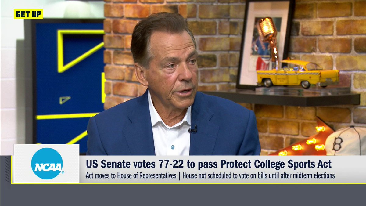 Nick Saban weighs in on the Protect College Sports Act and how it would “enhance players’ opportunities to be more successful.” 👀