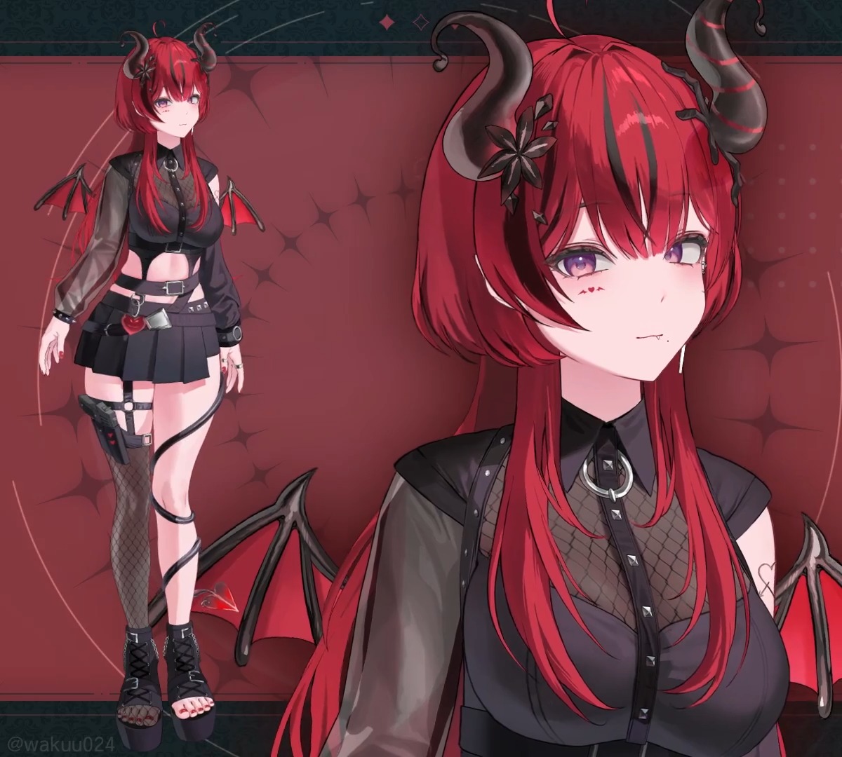 魔光リサ(魔光リサ😈🖤)さんのLive2Dを担当させていただきました! 今回は髪型の追加になりますが、改めてご紹介させていただきます⭐ illust：myabit 様(#tokkihouse) Live2D:わくー。 #Live2D #Live2DShowcase