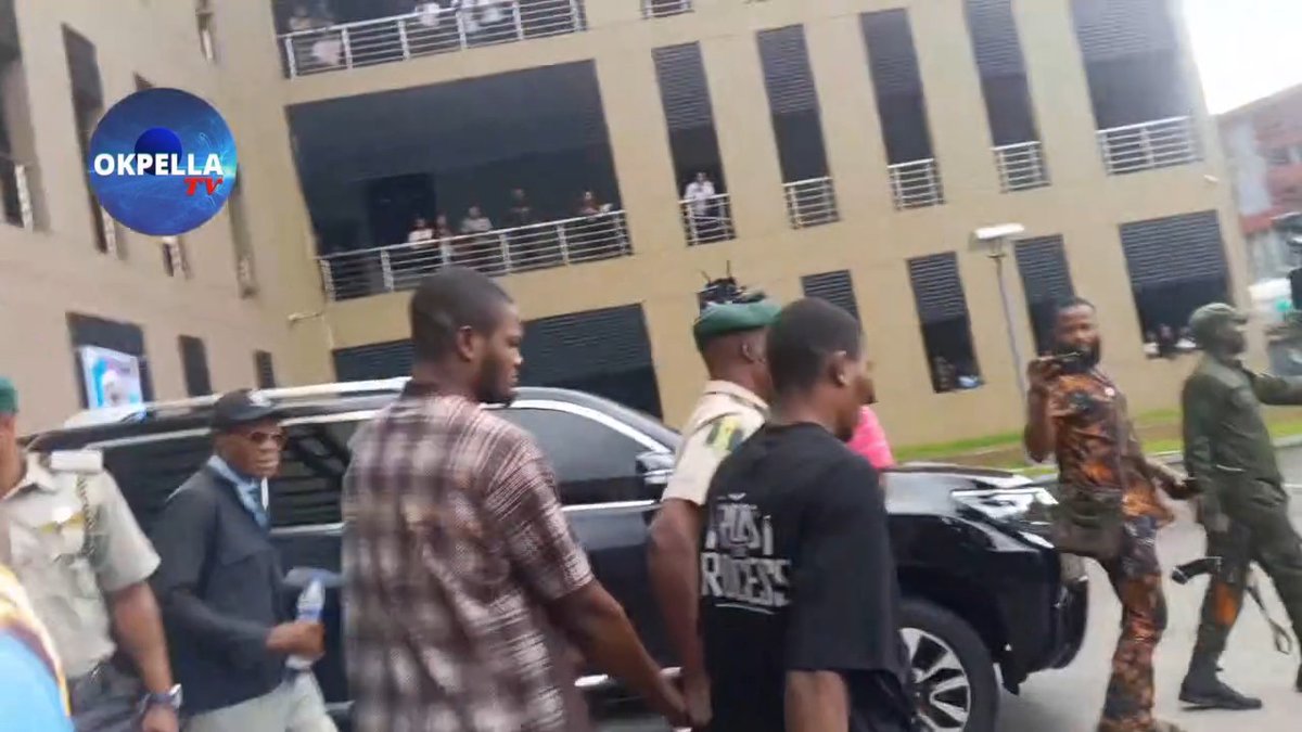 The four convicts being escorted out of the court today shortly after being sentenced to de@th by hanging by the Edo State High Court in Benin City.