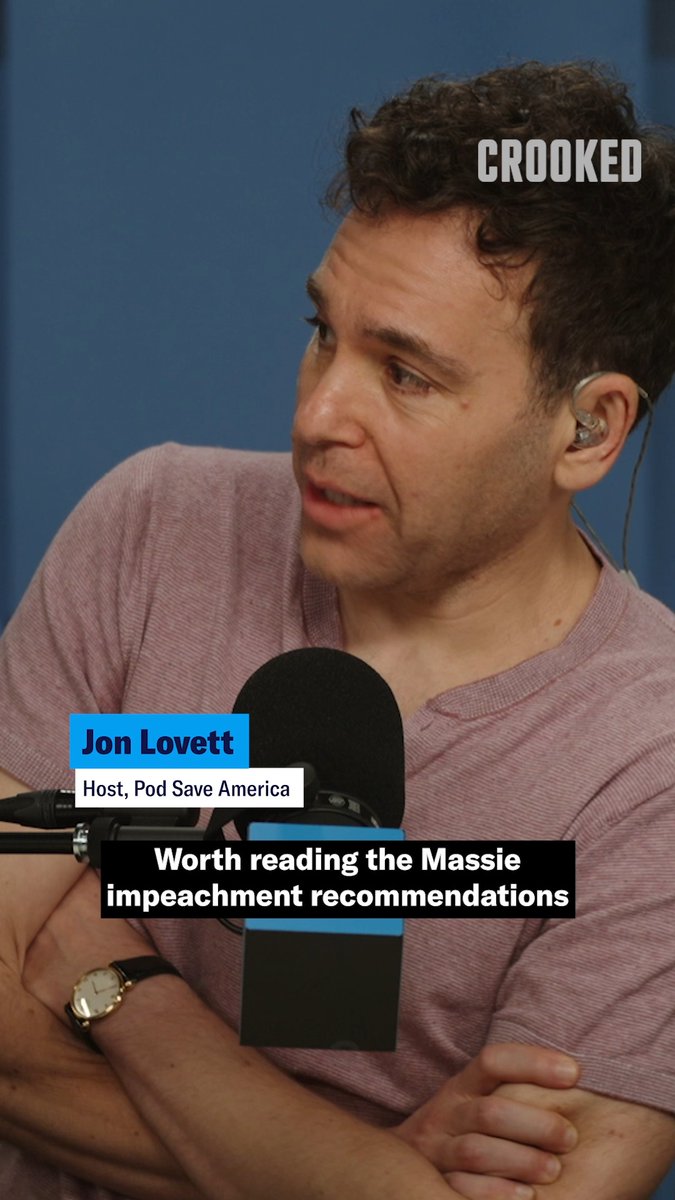“Fuck yeah, impeach this asshole.” –Jon Lovett reacts to Thomas Massie’s articles of impeachment against Pete Hegseth.