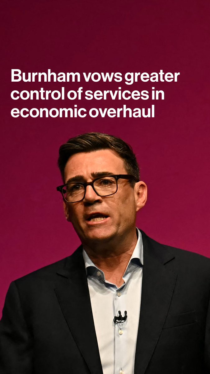"Our plan for public control is a plan for growth." UK Prime Minister Andy Burnham outlines plans to bring energy, water and housing under greater public control in a speech to the Labour Party's annual conference