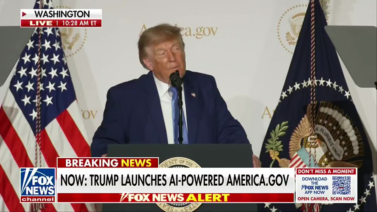 "Anyone who has used Grok or Gemini or ChatGPT will understand instantly." President Trump unveils a new AI-powered government website, saying it will give Americans one digital "front door" to navigate federal services instead of searching through thousands of websites, rules, and forms.
