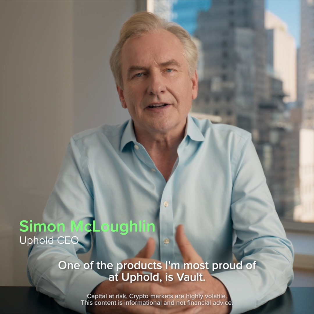 Vault Inheritance is LIVE 🔐 Uphold CEO Simon McLoughlin breaks down how Vault's newest feature lets XRP, HBAR, and BTC holders automatically and securely pass on their crypto. Full breakdown ↓ This content is informational and not financial advice. Crypto-assets are highly volatile and involve risk. You may lose all the money you invest. Consumer protections may be limited.