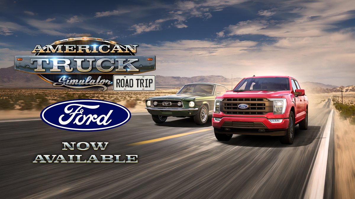 The Road Trip: Ford DLC for American Truck Simulator is now released and available on Steam! 😍 Drive and customize iconic Ford Motor Company cars, complete deliveries, build your courier reputation, and explore the world with the Atlas feature! 🚗💨 Get it now 👇