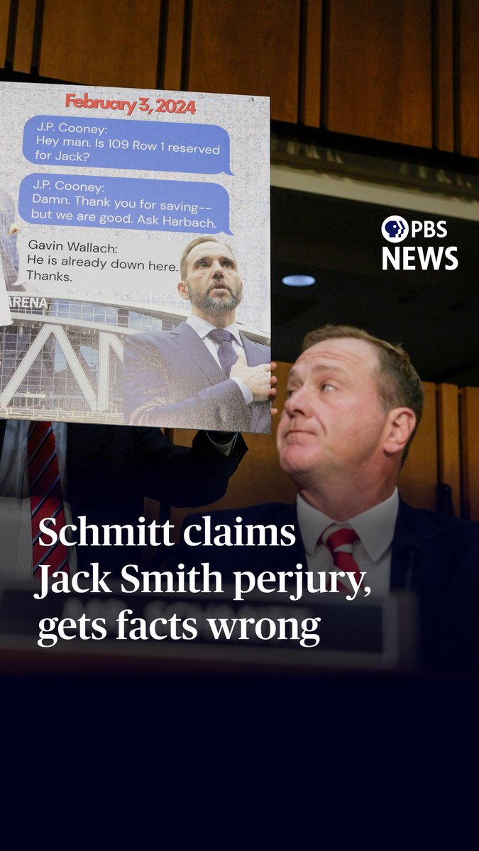 Sen. Eric Schmitt, R-Mo., questioned former special counsel Jack Smith on Tuesday about whether he had attended an NBA game in Atlanta in Feb. 2024, but seemingly confused two different basketball teams. Schmitt said during a Senate Judiciary hearing he had text message evidence that Smith had been in Georgia at a game of the Atlanta Hawks, which took place the day before Fulton County district attorney Fani Willis admitted an affair with Nathan Wade, the special prosecutor who was leading the case against President Donald Trump for his role in a 2020 election interference scheme in Georgia. Smith said he couldn't recall being in Atlanta at that time, and that he definitely did not go to an Atlanta Hawks game. Schmitt briefly presented with a poster board showing screenshots of text messages. “I don’t think you know that we have this stuff,” Schmitt. “I will give you a second to process so you don’t perjure yourself.” The lawmaker added, "I think you've already perjured yourself." Smith said in the hearing he recalled going to a University of Maryland women's basketball game during that timeframe, where Caitlin Clark was playing. At the time, Clark was a star player for the University of Iowa Hawkeyes, a fact that Minnesota Sen. Amy Klobuchar shared during the hearing. "I think that people should have their facts straight before they accuse someone of being a dirtbag, and not get the teams wrong," Klobuchar said in a verbal tussle with Schmitt.
