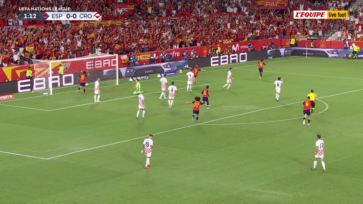 🇪🇸-🇭🇷 Incroyable ! Lamine Yamal ouvre le score au bout d'une minute alors que la Croatie n'a pas encore touché le ballon... Le direct sur L'Équipe live foot > #lequipeFOOT