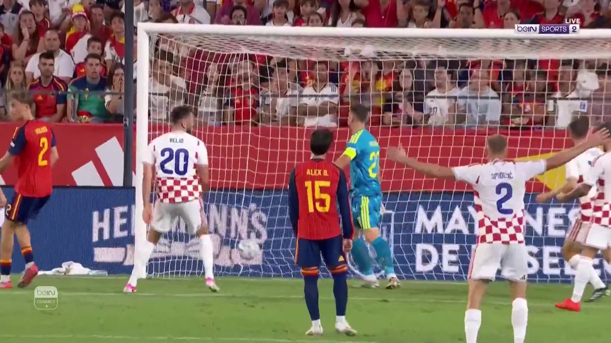 ديون بيلجو يدرك التعادل برأسية قوية بعد عرضية متقنة من بيريشيتش 🎯🇭🇷 #دوري_الأمم_الأوروبية