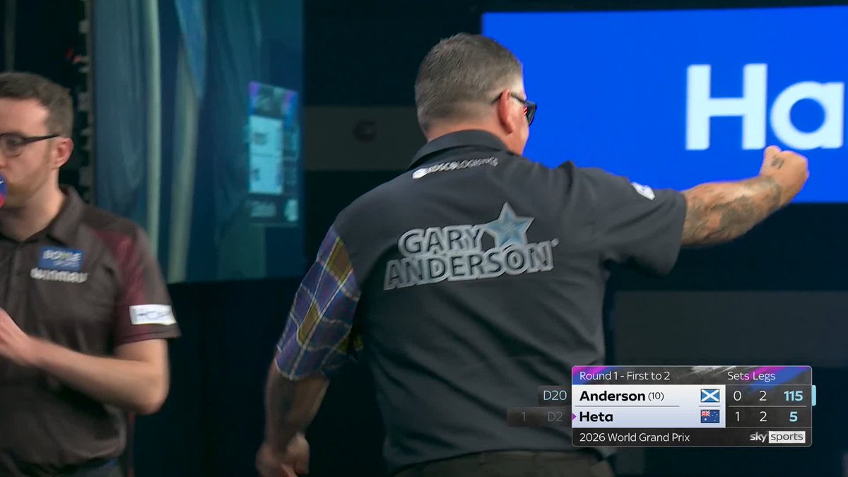 ANDERSON SURVIVES! That is CLUTCH! Gary Anderson produces a moment of magic to force a final set against Damon Heta, but only after surviving a match dart! 📺 #WGPDarts | R1