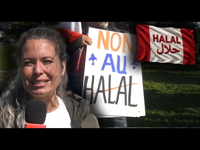Quebecers rally in Montreal against 'halalization' of Canada's food market 🇨🇦 The Montreal Halal Food Festival was postponed, but the protest against it went ahead. Outside Place Vertu, demonstrators told Rebel News their concern is bigger than meat: they fear religious standards are gaining influence over Canadian businesses, public spending and everyday choices. Rebel News reporter Alexandra Lavoie spoke with protesters who questioned why shoppers may not know whether meat was produced according to halal requirements. In Canada, products marketed as halal must meet labelling rules, but there is no general requirement to identify every halal product as such. Mandana Javan, an Iranian activist, called that lack of information “catastrophic” and “scandalous.” Another said, “I have trouble finding chicken and meat that isn’t halal when I go to the grocery store.” The debate extended beyond the grocery aisle. Javan, who is Muslim herself, argued that halal branding now reaches cosmetics, dating sites, taxis and clothing. She alleged that Islamist movements seek to use the market to expand their influence, while stressing that “not all Muslims subscribe to it, either.” Lavoie also raised Ottawa’s support for halal and kosher production in the meat industry. One protester questioned that spending when people cannot afford enough food: “Couldn’t that money have been used to help people who can’t afford to eat, instead of putting it into a market that is already very, very established?” Two Muslim men who were passing by were not in agreement that halal is being imposed. One rejected that premise: “I don’t think institutions are imposing halal eating on the population.” For the demonstrators, the issue now reaches Quebec’s election campaign. One urged party leaders to defend secularism: “Secularism must be preserved, strengthened, and we must not back down.” Their demand is for political leaders to examine where accommodation ends and a broader change in the marketplace begins.