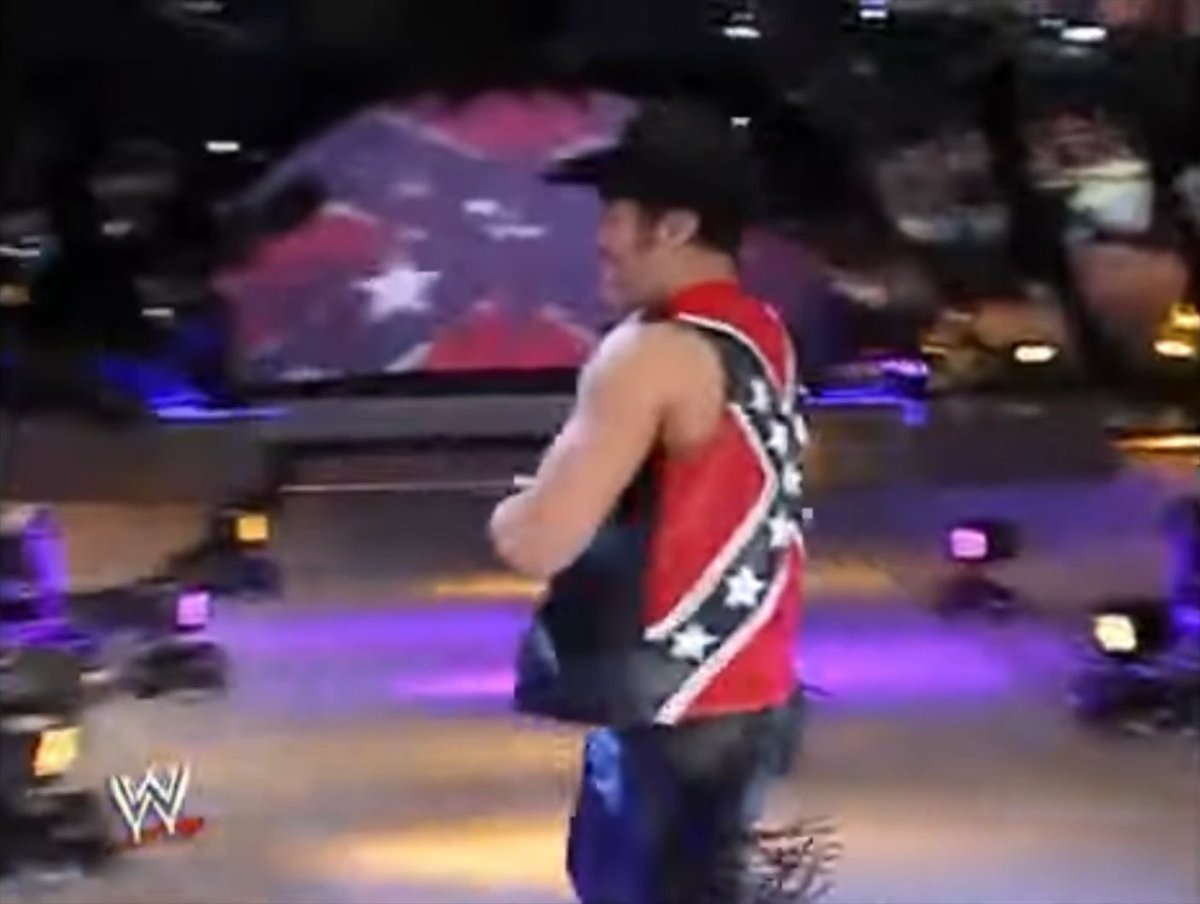 #OnThisDayInWWE 20 years ago on #SmackDown: Jimmy Wang Yang makes his in-ring debut - complete with a confederate flag on the back of his vest "I really believe he could be Michael Hayes' son... Who's he sponsored by? George Wallace?" - JBL