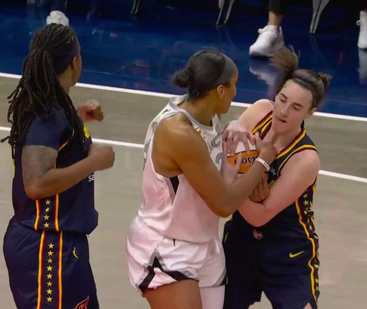 "They are fighting for their playoff lives." 😤 Caitlin Clark snatched it from A'ja Wilson 👀
