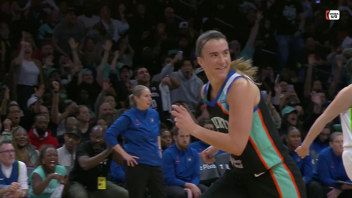 Sabrina Ionescu from downtown 😱 The smirk and smile.