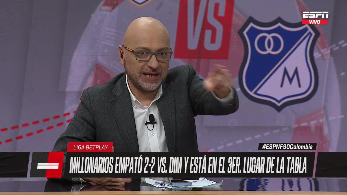 "Millonarios ha MEJORADO, el equipo de Bustos era ABURRIDÍSIMO" Nicolás Samper y su opinión sobre la mejoría del equipo de Gamero tras el 2-2 vs. el DIM 📺 Mira #ESPNF90Colombia por ESPN en el Plan Premium de Disney+ Latinoamérica