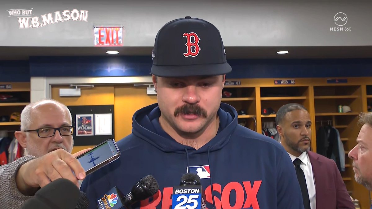 Payton Tolle letting everyone know the Red Sox aren't gonna just roll over now that they're down 0-1 to the Yankees "I haven't heard the fat lady sing yet, so we're just going to keep going out there. I believe in us." 🤝 presented by W.B. Mason Co.